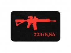 AR-15 223/5.56 LASER CUT PATCH - BLACK/RED