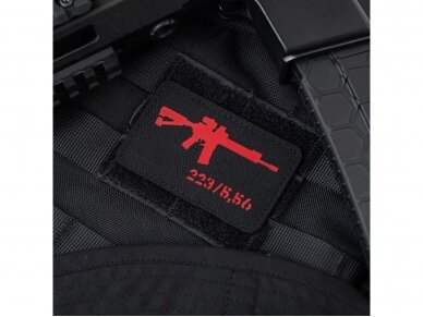 AR-15 223/5.56 LASER CUT PATCH - BLACK/RED 1