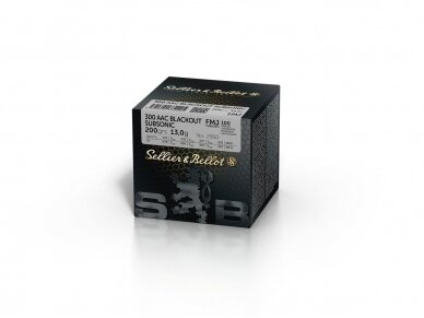 SELLIER&BELLOT AMMO 300AAC FMJ Subsonic 200gr. 13g. 100rds
