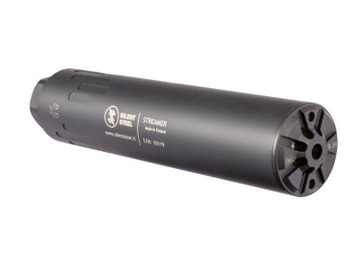 SILENT STEEL GARSO SLOPINTUVAS STREAMER 5.56 ARMOR BLK HUB