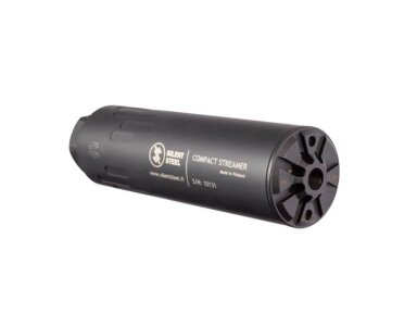 SILENT STEEL GARSO SLOPINTUVAS STREAMER COMPACT ALIUMINIS BAFFLE  7.62 ARMOR BLK M15X1